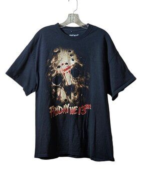 Friday the 13th Jason Voorhees Graphic T-Shirt Black Horror Movie Tee NWOT